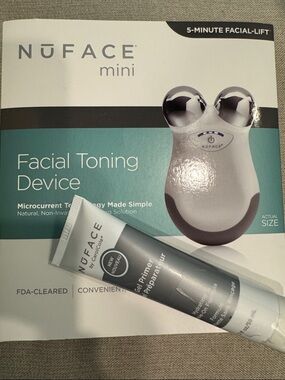 NuFACE Mini Facial Toning Device in White with Silver Accents